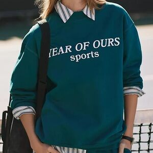 Year of Ours Crew Sweatshirt Deep Teal Medium